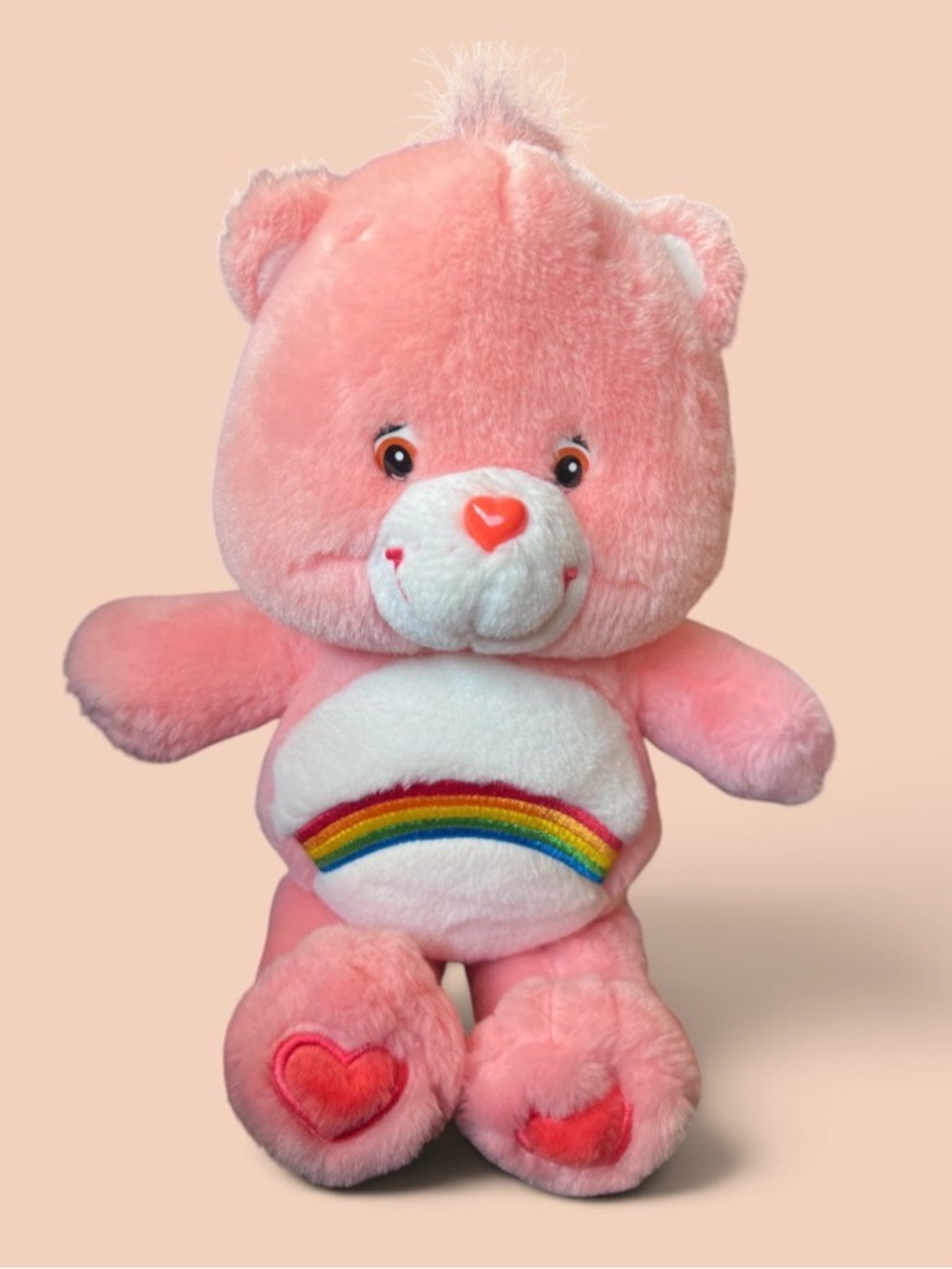 Care Bears Pink Rainbow Belly Heart Plush Bear